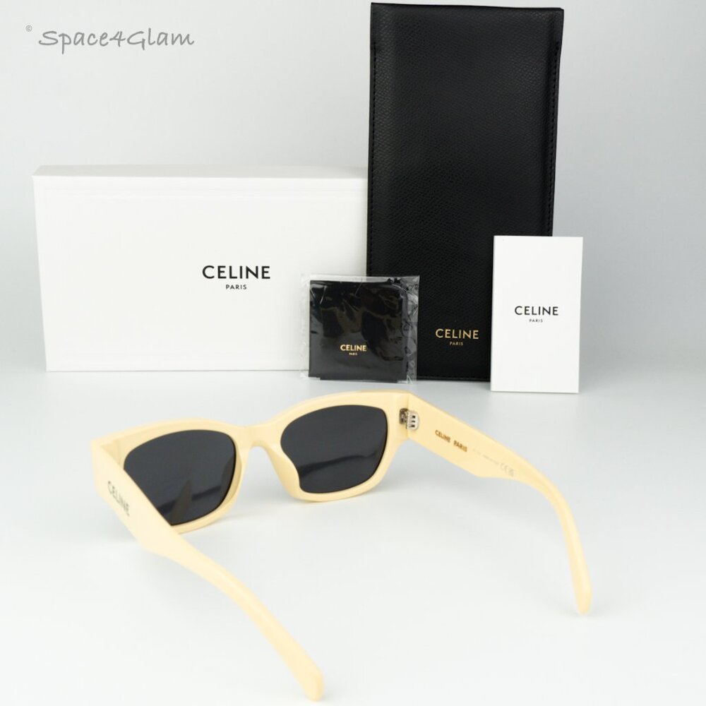 BRAND NEW Celine CL40197U 39A Shiny Light Brown Smoke Geometric Sunglasses - Picture 8 of 11